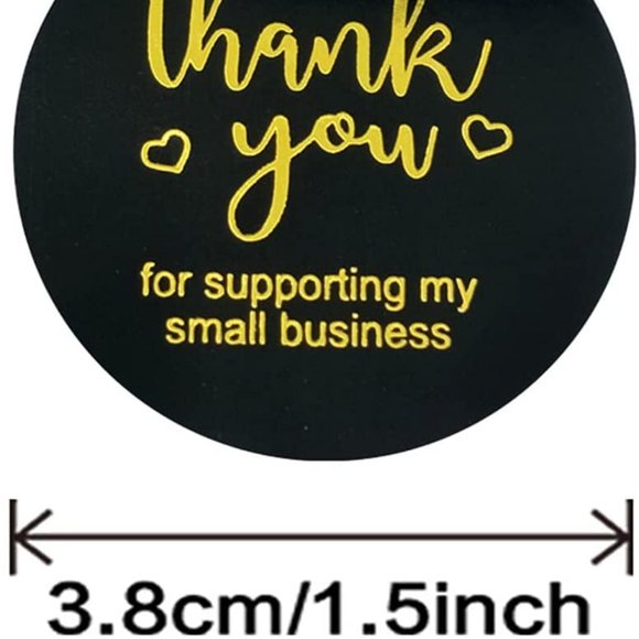 3/$15 -NEW 50 count Thank You Kraft Stickers 1.5"  OFFICE SUPPORT SMALL BUSINESS - Picture 5 of 5